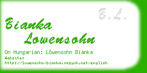 bianka lowensohn business card